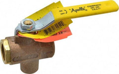 Apollo - 1/2" Pipe, Full Port, Bronze Standard Ball Valve - 2 Piece, Inline - One Way Flow, FNPT x FNPT Ends, Lever Handle, 125 WOG - Industrial Tool & Supply