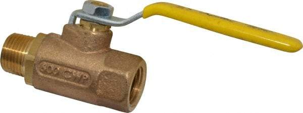 Apollo - 1/2" Pipe, Standard Port, Bronze Standard Ball Valve - 2 Piece, Inline - One Way Flow, MNPT x FNPT Ends, Lever Handle, 600 WOG, 150 WSP - Industrial Tool & Supply