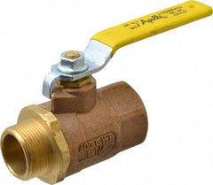 Apollo - 1-1/4" Pipe, Standard Port, Bronze Standard Ball Valve - 2 Piece, Inline - One Way Flow, MNPT x FNPT Ends, Lever Handle, 600 WOG, 150 WSP - Industrial Tool & Supply