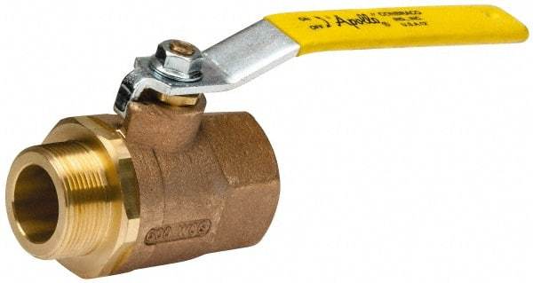 Apollo - 1-1/2" Pipe, Standard Port, Bronze Standard Ball Valve - 2 Piece, Inline - One Way Flow, MNPT x FNPT Ends, Lever Handle, 600 WOG, 150 WSP - Industrial Tool & Supply