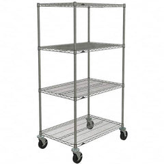 Metro - 600 Lb Capacity 4 Shelf Mobile Wire Shelving Unit - Add-On Unit - Industrial Tool & Supply