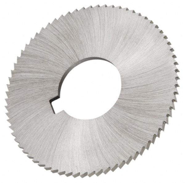 Made in USA - 2-3/4" Diam x 0.057" Blade Thickness x 1" Arbor Hole Diam, 56 Tooth Slitting and Slotting Saw - Arbor Connection, Right Hand, Uncoated, High Speed Steel, Concave Ground, Contains Keyway - Industrial Tool & Supply