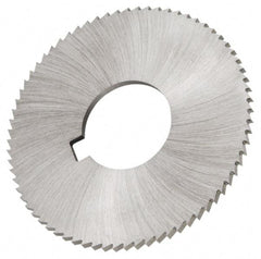 Made in USA - 2-1/4" Diam x 0.064" Blade Thickness x 5/8" Arbor Hole Diam, 132 Tooth Slitting and Slotting Saw - Arbor Connection, Right Hand, Uncoated, High Speed Steel, Concave Ground, Contains Keyway - Industrial Tool & Supply