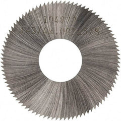 Made in USA - 1-3/4" Diam x 0.008" Blade Thickness x 5/8" Arbor Hole Diam, 90 Tooth Slitting and Slotting Saw - Arbor Connection, Right Hand, Uncoated, High Speed Steel, Concave Ground, Contains Keyway - Industrial Tool & Supply