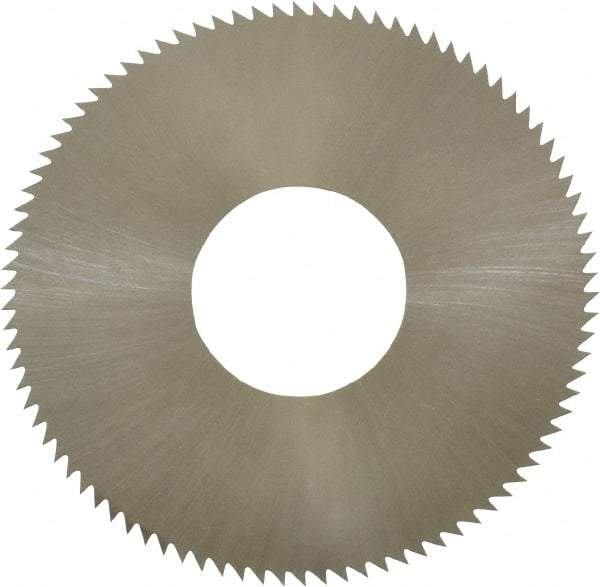 Made in USA - 1-3/4" Diam x 0.012" Blade Thickness x 5/8" Arbor Hole Diam, 90 Tooth Slitting and Slotting Saw - Arbor Connection, Right Hand, Uncoated, High Speed Steel, Concave Ground, Contains Keyway - Industrial Tool & Supply