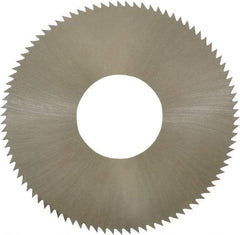 Made in USA - 1-3/4" Diam x 0.012" Blade Thickness x 5/8" Arbor Hole Diam, 90 Tooth Slitting and Slotting Saw - Arbor Connection, Right Hand, Uncoated, High Speed Steel, Concave Ground, Contains Keyway - Industrial Tool & Supply