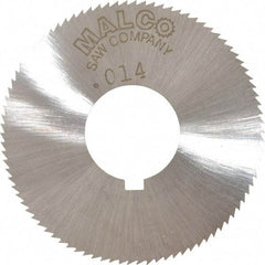 Made in USA - 1-3/4" Diam x 0.014" Blade Thickness x 5/8" Arbor Hole Diam, 90 Tooth Slitting and Slotting Saw - Arbor Connection, Right Hand, Uncoated, High Speed Steel, Concave Ground, Contains Keyway - Industrial Tool & Supply