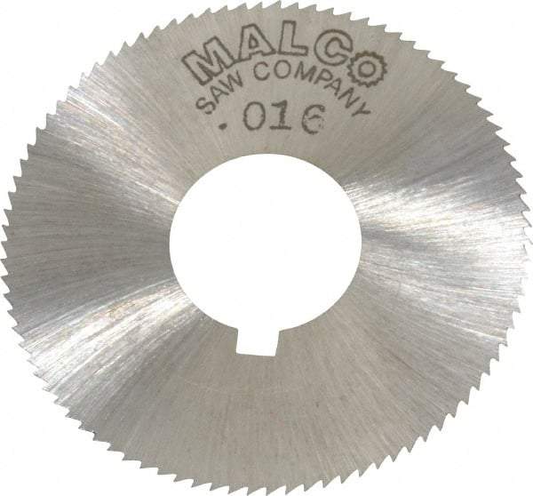 Made in USA - 1-3/4" Diam x 0.016" Blade Thickness x 5/8" Arbor Hole Diam, 90 Tooth Slitting and Slotting Saw - Arbor Connection, Right Hand, Uncoated, High Speed Steel, Concave Ground, Contains Keyway - Industrial Tool & Supply