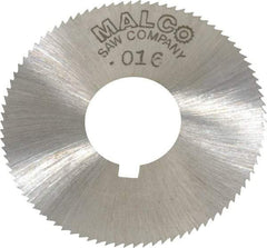 Made in USA - 1-3/4" Diam x 0.016" Blade Thickness x 5/8" Arbor Hole Diam, 90 Tooth Slitting and Slotting Saw - Arbor Connection, Right Hand, Uncoated, High Speed Steel, Concave Ground, Contains Keyway - Industrial Tool & Supply