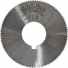 Made in USA - 1-3/4" Diam x 0.018" Blade Thickness x 5/8" Arbor Hole Diam, 90 Tooth Slitting and Slotting Saw - Arbor Connection, Right Hand, Uncoated, High Speed Steel, Concave Ground, Contains Keyway - Industrial Tool & Supply