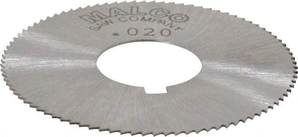 Made in USA - 1-3/4" Diam x 0.02" Blade Thickness x 5/8" Arbor Hole Diam, 90 Tooth Slitting and Slotting Saw - Arbor Connection, Right Hand, Uncoated, High Speed Steel, Concave Ground, Contains Keyway - Industrial Tool & Supply
