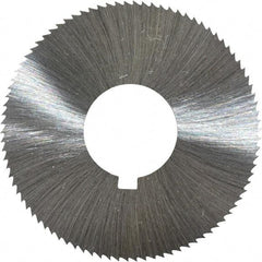 Made in USA - 1-3/4" Diam x 0.023" Blade Thickness x 5/8" Arbor Hole Diam, 90 Tooth Slitting and Slotting Saw - Arbor Connection, Right Hand, Uncoated, High Speed Steel, Concave Ground, Contains Keyway - Industrial Tool & Supply