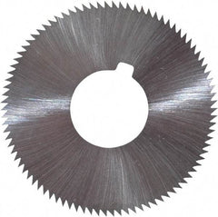 Made in USA - 1-3/4" Diam x 0.032" Blade Thickness x 5/8" Arbor Hole Diam, 90 Tooth Slitting and Slotting Saw - Arbor Connection, Right Hand, Uncoated, High Speed Steel, Concave Ground, Contains Keyway - Industrial Tool & Supply
