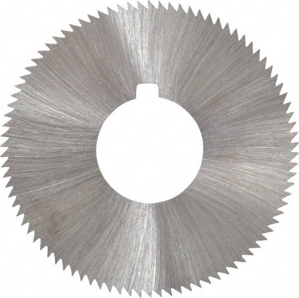 Made in USA - 1-3/4" Diam x 0.04" Blade Thickness x 5/8" Arbor Hole Diam, 90 Tooth Slitting and Slotting Saw - Arbor Connection, Right Hand, Uncoated, High Speed Steel, Concave Ground, Contains Keyway - Industrial Tool & Supply