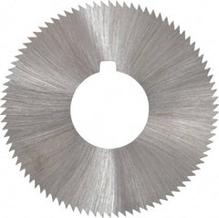 Made in USA - 1-3/4" Diam x 0.04" Blade Thickness x 5/8" Arbor Hole Diam, 90 Tooth Slitting and Slotting Saw - Arbor Connection, Right Hand, Uncoated, High Speed Steel, Concave Ground, Contains Keyway - Industrial Tool & Supply