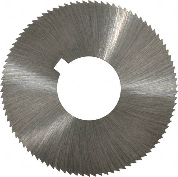 Made in USA - 1-3/4" Diam x 0.045" Blade Thickness x 5/8" Arbor Hole Diam, 90 Tooth Slitting and Slotting Saw - Arbor Connection, Right Hand, Uncoated, High Speed Steel, Concave Ground, Contains Keyway - Industrial Tool & Supply