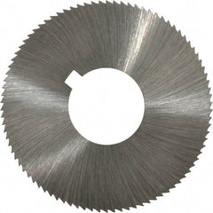Made in USA - 1-3/4" Diam x 0.045" Blade Thickness x 5/8" Arbor Hole Diam, 90 Tooth Slitting and Slotting Saw - Arbor Connection, Right Hand, Uncoated, High Speed Steel, Concave Ground, Contains Keyway - Industrial Tool & Supply