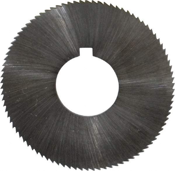 Made in USA - 1-3/4" Diam x 0.051" Blade Thickness x 5/8" Arbor Hole Diam, 90 Tooth Slitting and Slotting Saw - Arbor Connection, Right Hand, Uncoated, High Speed Steel, Concave Ground, Contains Keyway - Industrial Tool & Supply