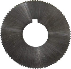 Made in USA - 1-3/4" Diam x 0.051" Blade Thickness x 5/8" Arbor Hole Diam, 90 Tooth Slitting and Slotting Saw - Arbor Connection, Right Hand, Uncoated, High Speed Steel, Concave Ground, Contains Keyway - Industrial Tool & Supply