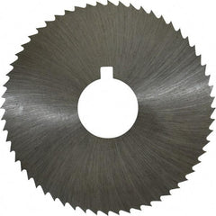 Made in USA - 2-1/4" Diam x 0.008" Blade Thickness x 5/8" Arbor Hole Diam, 60 Tooth Slitting and Slotting Saw - Arbor Connection, Right Hand, Uncoated, High Speed Steel, Concave Ground, Contains Keyway - Industrial Tool & Supply