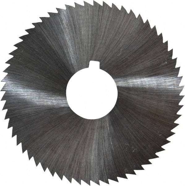 Made in USA - 2-1/4" Diam x 0.012" Blade Thickness x 5/8" Arbor Hole Diam, 60 Tooth Slitting and Slotting Saw - Arbor Connection, Right Hand, Uncoated, High Speed Steel, Concave Ground, Contains Keyway - Industrial Tool & Supply