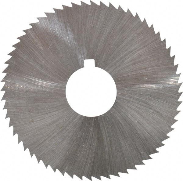 Made in USA - 2-1/4" Diam x 0.016" Blade Thickness x 5/8" Arbor Hole Diam, 60 Tooth Slitting and Slotting Saw - Arbor Connection, Right Hand, Uncoated, High Speed Steel, Concave Ground, Contains Keyway - Industrial Tool & Supply