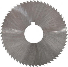 Made in USA - 2-1/4" Diam x 0.016" Blade Thickness x 5/8" Arbor Hole Diam, 60 Tooth Slitting and Slotting Saw - Arbor Connection, Right Hand, Uncoated, High Speed Steel, Concave Ground, Contains Keyway - Industrial Tool & Supply