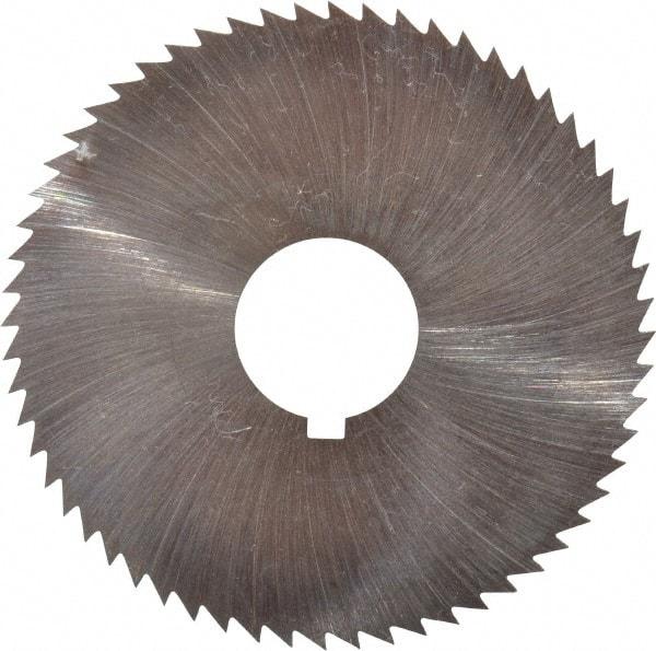 Made in USA - 2-1/4" Diam x 0.018" Blade Thickness x 5/8" Arbor Hole Diam, 60 Tooth Slitting and Slotting Saw - Arbor Connection, Right Hand, Uncoated, High Speed Steel, Concave Ground, Contains Keyway - Industrial Tool & Supply
