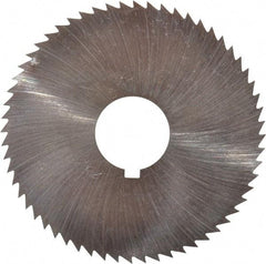 Made in USA - 2-1/4" Diam x 0.018" Blade Thickness x 5/8" Arbor Hole Diam, 60 Tooth Slitting and Slotting Saw - Arbor Connection, Right Hand, Uncoated, High Speed Steel, Concave Ground, Contains Keyway - Industrial Tool & Supply