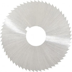 Made in USA - 2-1/4" Diam x 0.02" Blade Thickness x 5/8" Arbor Hole Diam, 60 Tooth Slitting and Slotting Saw - Arbor Connection, Right Hand, Uncoated, High Speed Steel, Concave Ground, Contains Keyway - Industrial Tool & Supply