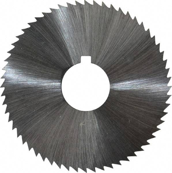 Made in USA - 2-1/4" Diam x 0.023" Blade Thickness x 5/8" Arbor Hole Diam, 60 Tooth Slitting and Slotting Saw - Arbor Connection, Right Hand, Uncoated, High Speed Steel, Concave Ground, Contains Keyway - Industrial Tool & Supply
