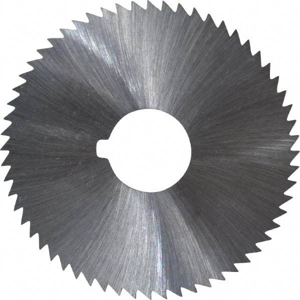 Made in USA - 2-1/4" Diam x 0.025" Blade Thickness x 5/8" Arbor Hole Diam, 60 Tooth Slitting and Slotting Saw - Arbor Connection, Right Hand, Uncoated, High Speed Steel, Concave Ground, Contains Keyway - Industrial Tool & Supply