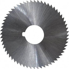 Made in USA - 2-1/4" Diam x 0.025" Blade Thickness x 5/8" Arbor Hole Diam, 60 Tooth Slitting and Slotting Saw - Arbor Connection, Right Hand, Uncoated, High Speed Steel, Concave Ground, Contains Keyway - Industrial Tool & Supply