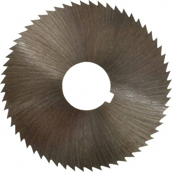 Made in USA - 2-1/4" Diam x 0.028" Blade Thickness x 5/8" Arbor Hole Diam, 60 Tooth Slitting and Slotting Saw - Arbor Connection, Right Hand, Uncoated, High Speed Steel, Concave Ground, Contains Keyway - Industrial Tool & Supply