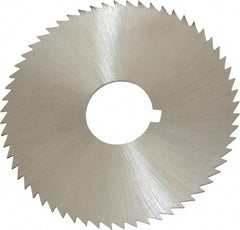 Made in USA - 2-1/4" Diam x 0.032" Blade Thickness x 5/8" Arbor Hole Diam, 60 Tooth Slitting and Slotting Saw - Arbor Connection, Right Hand, Uncoated, High Speed Steel, Concave Ground, Contains Keyway - Industrial Tool & Supply