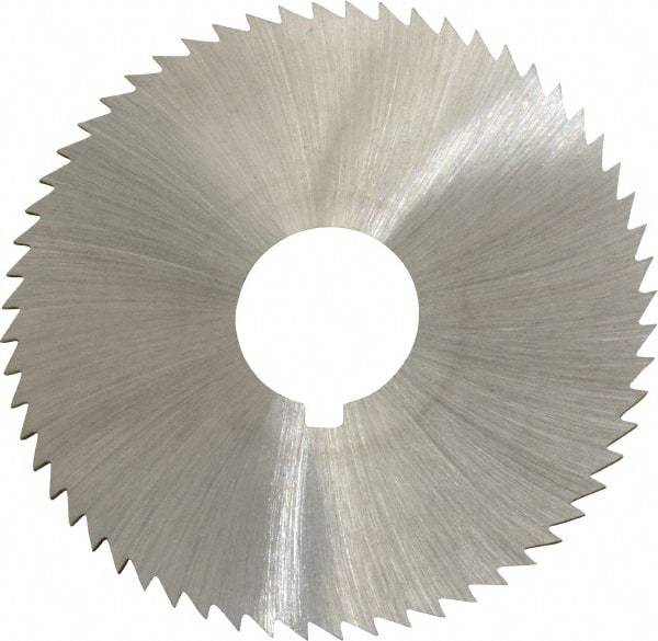 Made in USA - 2-1/4" Diam x 0.036" Blade Thickness x 5/8" Arbor Hole Diam, 60 Tooth Slitting and Slotting Saw - Arbor Connection, Right Hand, Uncoated, High Speed Steel, Concave Ground, Contains Keyway - Industrial Tool & Supply