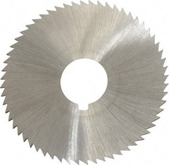 Made in USA - 2-1/4" Diam x 0.036" Blade Thickness x 5/8" Arbor Hole Diam, 60 Tooth Slitting and Slotting Saw - Arbor Connection, Right Hand, Uncoated, High Speed Steel, Concave Ground, Contains Keyway - Industrial Tool & Supply