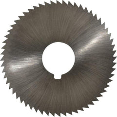 Made in USA - 2-1/4" Diam x 0.045" Blade Thickness x 5/8" Arbor Hole Diam, 60 Tooth Slitting and Slotting Saw - Arbor Connection, Right Hand, Uncoated, High Speed Steel, Concave Ground, Contains Keyway - Industrial Tool & Supply