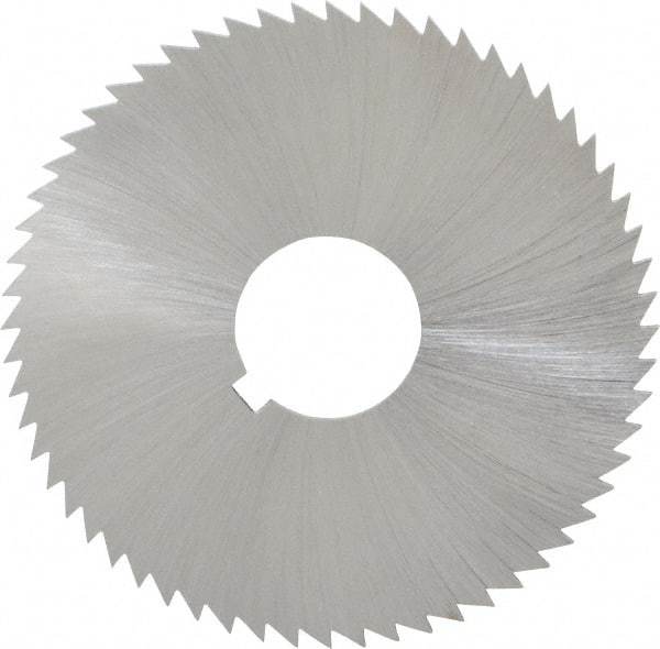 Made in USA - 2-1/4" Diam x 0.051" Blade Thickness x 5/8" Arbor Hole Diam, 60 Tooth Slitting and Slotting Saw - Arbor Connection, Right Hand, Uncoated, High Speed Steel, Concave Ground, Contains Keyway - Industrial Tool & Supply