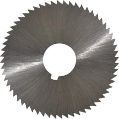 Made in USA - 2-1/4" Diam x 0.064" Blade Thickness x 5/8" Arbor Hole Diam, 60 Tooth Slitting and Slotting Saw - Arbor Connection, Right Hand, Uncoated, High Speed Steel, Concave Ground, Contains Keyway - Industrial Tool & Supply