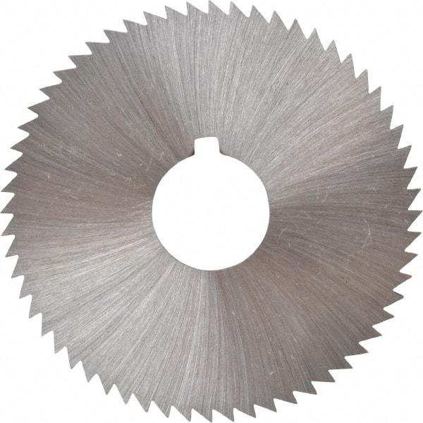 Made in USA - 2-1/4" Diam x 0.081" Blade Thickness x 5/8" Arbor Hole Diam, 60 Tooth Slitting and Slotting Saw - Arbor Connection, Right Hand, Uncoated, High Speed Steel, Concave Ground, Contains Keyway - Industrial Tool & Supply