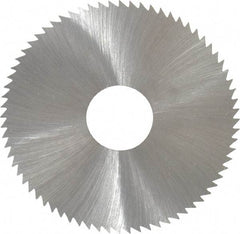 Made in USA - 2-3/4" Diam x 0.014" Blade Thickness x 3/4" Arbor Hole Diam, 72 Tooth Slitting and Slotting Saw - Arbor Connection, Right Hand, Uncoated, High Speed Steel, Concave Ground, Contains Keyway - Industrial Tool & Supply