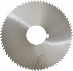 Made in USA - 2-3/4" Diam x 0.023" Blade Thickness x 3/4" Arbor Hole Diam, 72 Tooth Slitting and Slotting Saw - Arbor Connection, Right Hand, Uncoated, High Speed Steel, Concave Ground, Contains Keyway - Industrial Tool & Supply