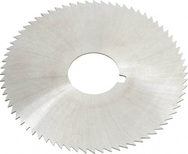 Made in USA - 2-3/4" Diam x 0.025" Blade Thickness x 3/4" Arbor Hole Diam, 72 Tooth Slitting and Slotting Saw - Arbor Connection, Right Hand, Uncoated, High Speed Steel, Concave Ground, Contains Keyway - Industrial Tool & Supply
