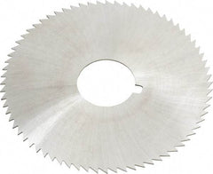 Made in USA - 2-3/4" Diam x 0.025" Blade Thickness x 3/4" Arbor Hole Diam, 72 Tooth Slitting and Slotting Saw - Arbor Connection, Right Hand, Uncoated, High Speed Steel, Concave Ground, Contains Keyway - Industrial Tool & Supply