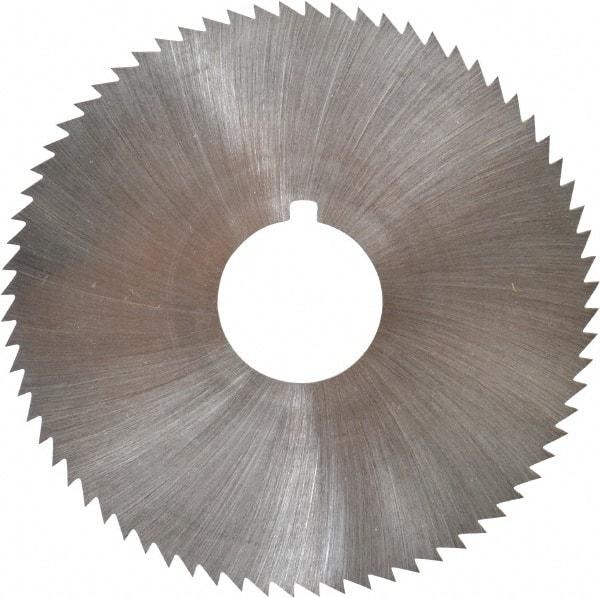 Made in USA - 2-3/4" Diam x 0.028" Blade Thickness x 3/4" Arbor Hole Diam, 72 Tooth Slitting and Slotting Saw - Arbor Connection, Right Hand, Uncoated, High Speed Steel, Concave Ground, Contains Keyway - Industrial Tool & Supply