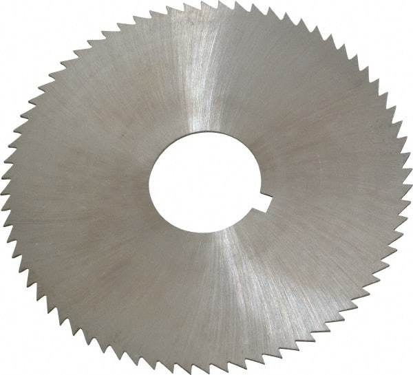Made in USA - 2-3/4" Diam x 0.032" Blade Thickness x 3/4" Arbor Hole Diam, 72 Tooth Slitting and Slotting Saw - Arbor Connection, Right Hand, Uncoated, High Speed Steel, Concave Ground, Contains Keyway - Industrial Tool & Supply