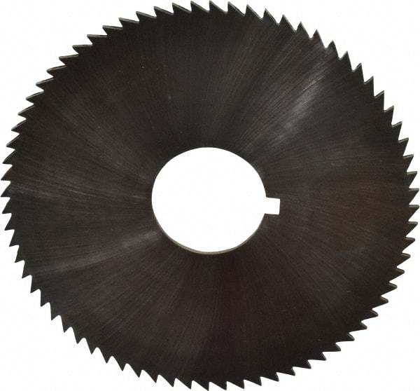 Made in USA - 2-3/4" Diam x 0.045" Blade Thickness x 3/4" Arbor Hole Diam, 72 Tooth Slitting and Slotting Saw - Arbor Connection, Right Hand, Uncoated, High Speed Steel, Concave Ground, Contains Keyway - Industrial Tool & Supply