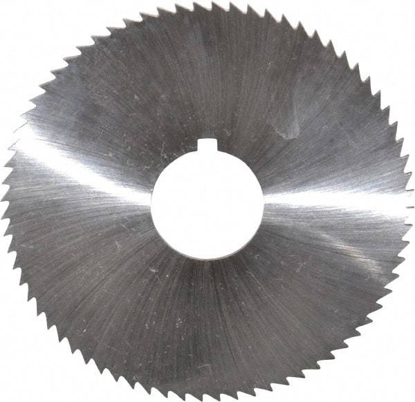 Made in USA - 2-3/4" Diam x 0.057" Blade Thickness x 3/4" Arbor Hole Diam, 72 Tooth Slitting and Slotting Saw - Arbor Connection, Right Hand, Uncoated, High Speed Steel, Concave Ground, Contains Keyway - Industrial Tool & Supply