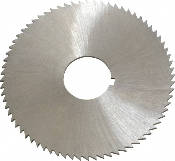 Made in USA - 2-3/4" Diam x 0.064" Blade Thickness x 3/4" Arbor Hole Diam, 72 Tooth Slitting and Slotting Saw - Arbor Connection, Right Hand, Uncoated, High Speed Steel, Concave Ground, Contains Keyway - Industrial Tool & Supply
